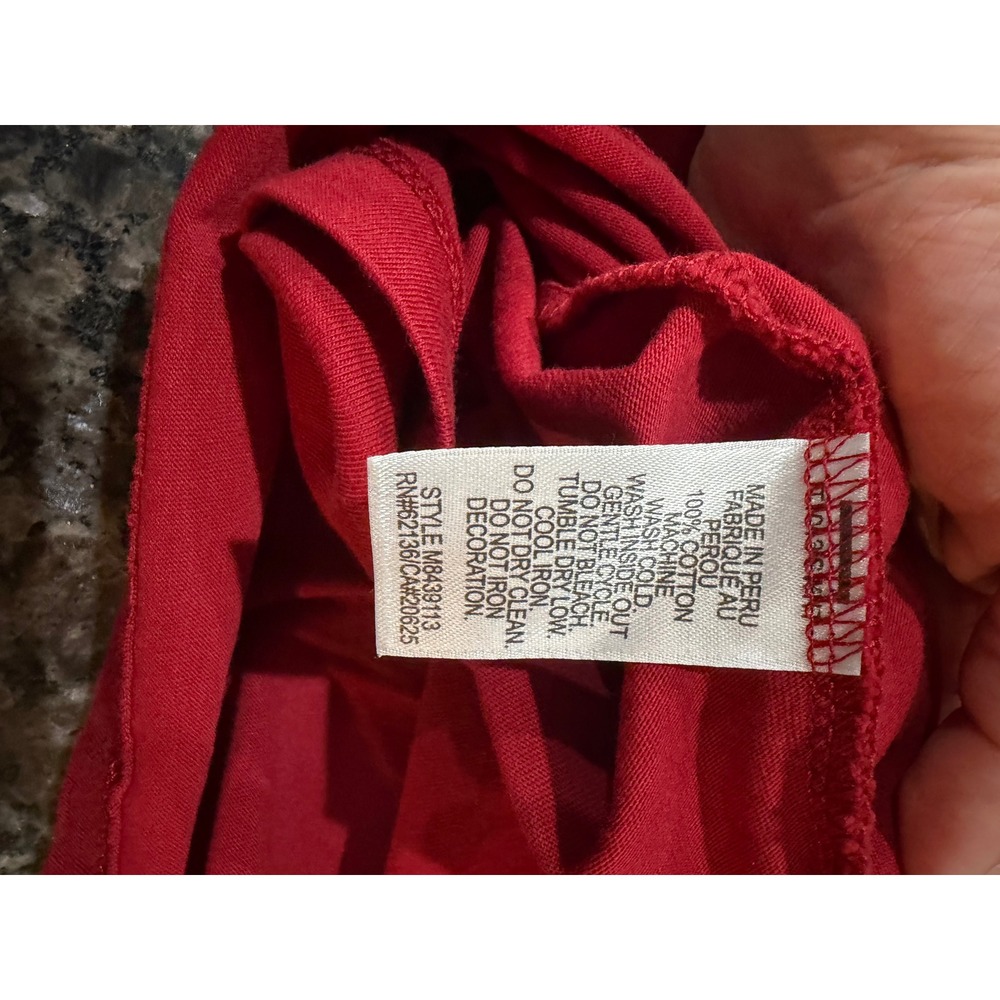 Guess Jeans Mens Graphic T-Shirt Red XL Cotton Distressed Crest M8439113 - Picture 5 of 8